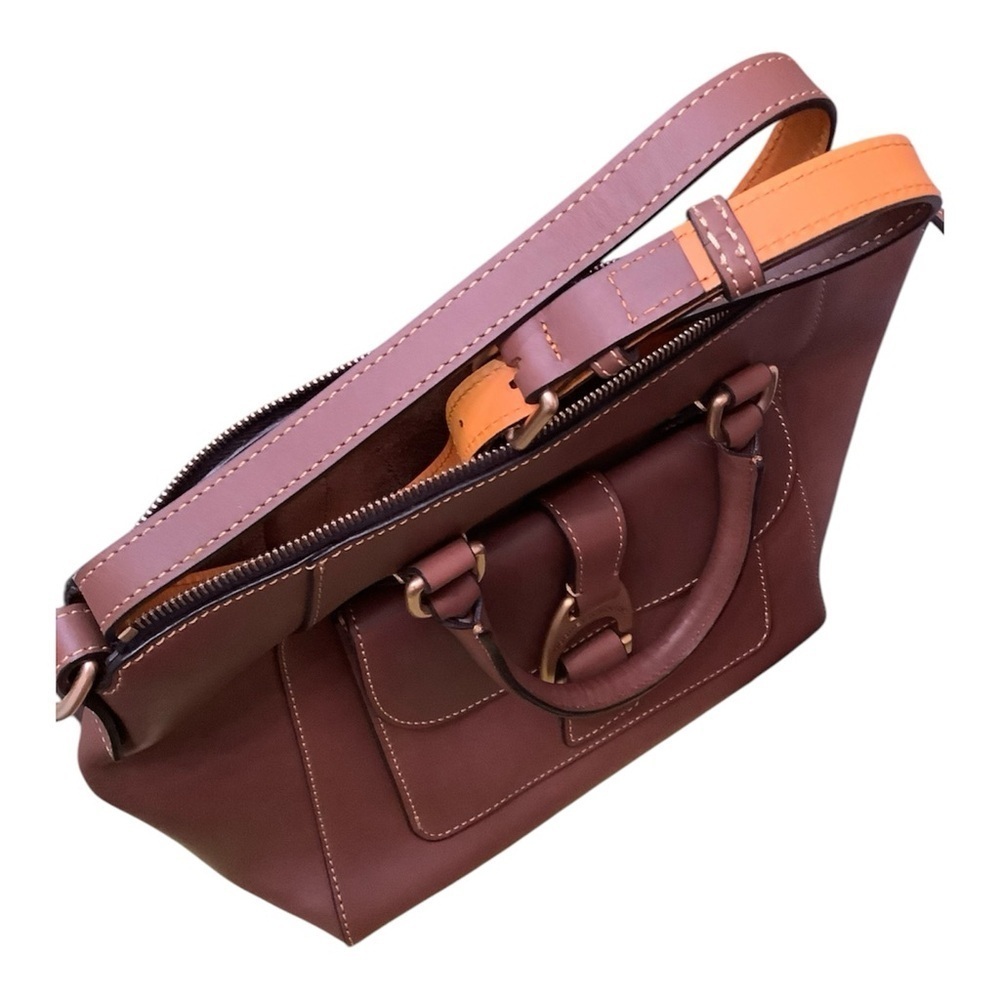 Dooney & Bourke Naomi Large Satchel Bag Caramel Brown Leather​​​​ - Picture 2 of 6